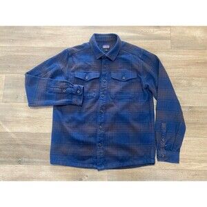 Patagonia Midweight Fjord Flannel Mens M Shirt Plaid Hiking Casual Flap Pockets